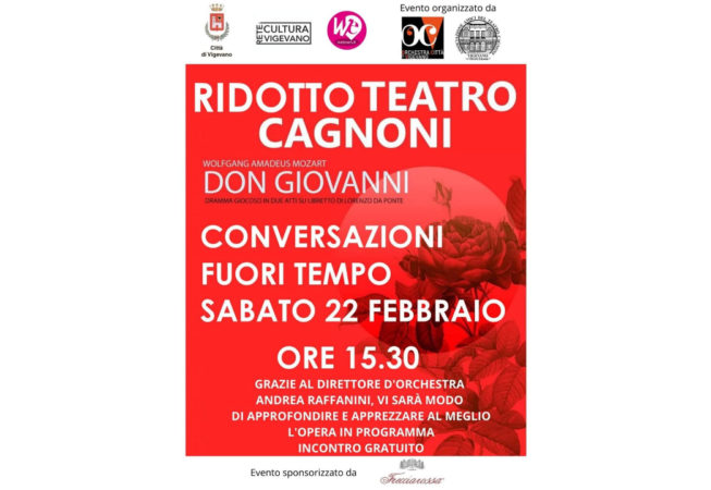 Locandina Conversazioni Fuori Tempo 22 febbraio 2020 ore 15.30: Don Giovanni
