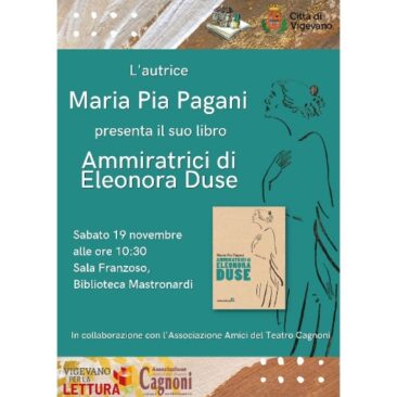 Locandina presentazione del libro Ammiratrici di Eleonora Duse